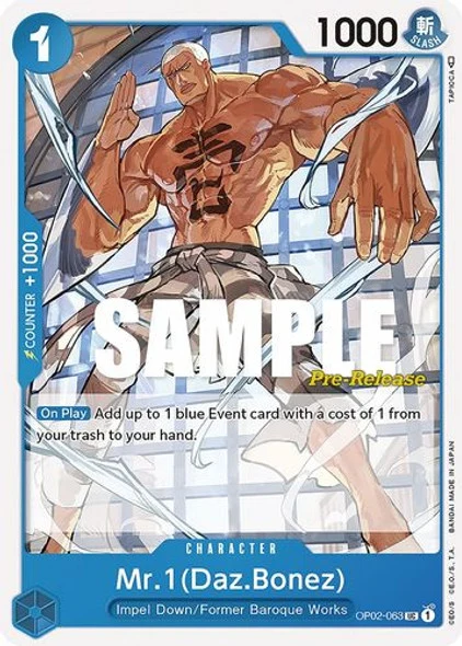 Carte One Piece anglaise OP02-063 Mr.1(Daz.Bonez)