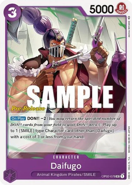Carte One Piece anglaise OP02-078 Daifugo