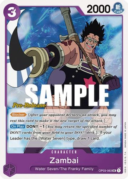 Carte One Piece anglaise OP03-063 Zambai