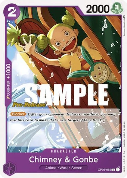 Carte One Piece anglaise OP03-065 Chimney & Gonbe