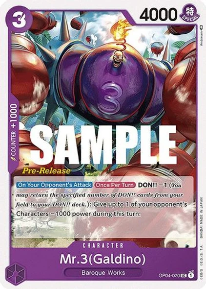 Carte One Piece anglaise OP04-070 Mr.3(Galdino)