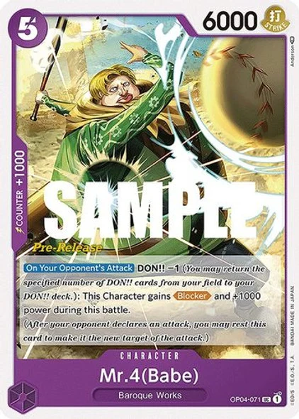 Carte One Piece anglaise OP04-071 Mr.4(Babe)