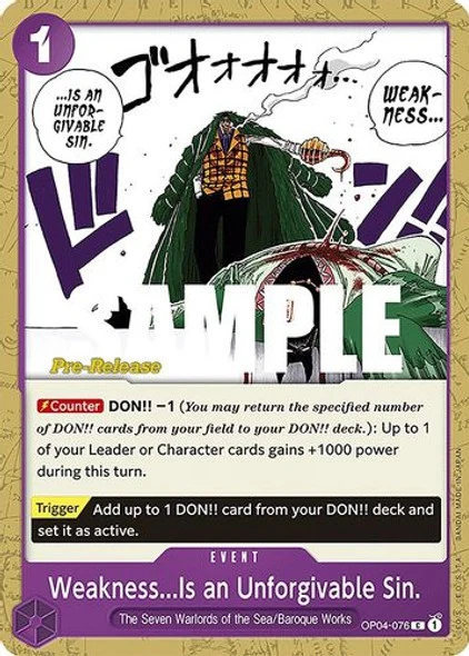 Carte One Piece anglaise OP04-076 Weakness...Is an Unforgivable Sin.
