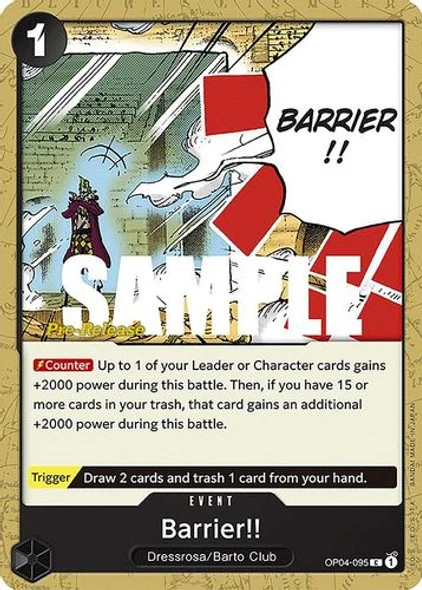 Carte One Piece anglaise OP04-095 Barrier!!