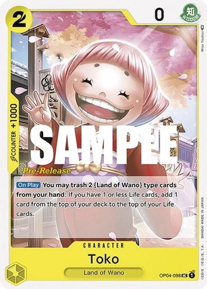 Carte One Piece anglaise OP04-098 Toko