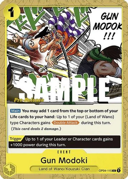 Carte One Piece anglaise OP04-115 Gun Modoki