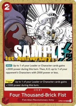 Carte One Piece anglaise OP05-020 Four Thousand-Brick Fist