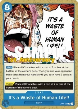 Carte One Piece anglaise OP05-058 It's a Waste of Human Life!!