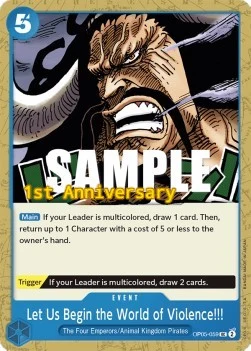 Carte One Piece anglaise OP05-059 Let Us Begin the World of Violence!!!