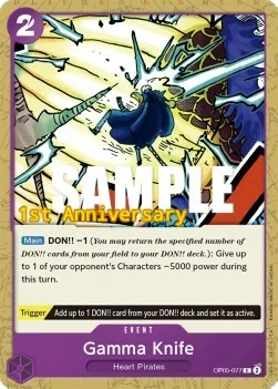 Carte One Piece anglaise OP05-077 Gamma Knife