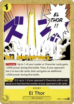 Carte One Piece anglaise OP05-114 El Thor