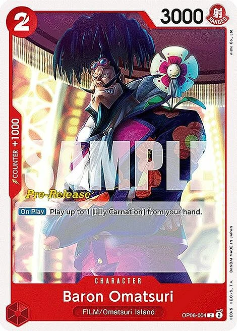 Carte One Piece anglaise OP06-004 Baron Omatsuri