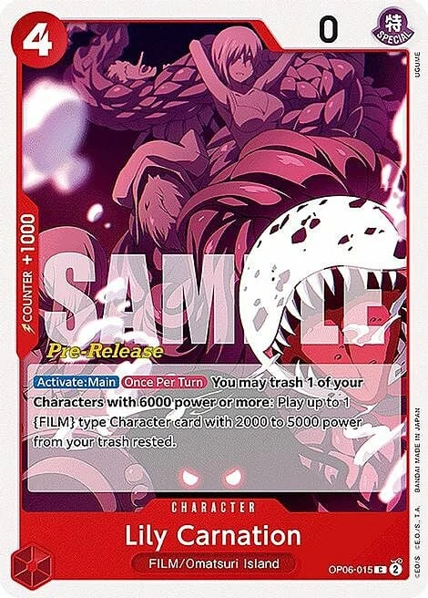 Carte One Piece anglaise OP06-015 Lily Carnation