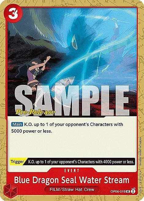 Carte One Piece anglaise OP06-019 Blue Dragon Seal Water Stream