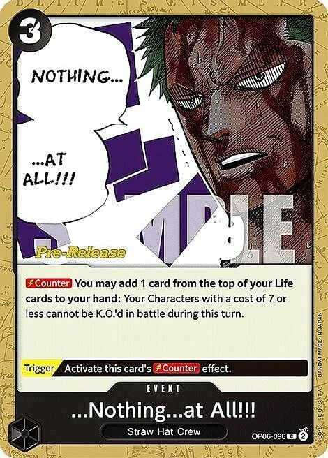Carte One Piece anglaise OP06-096 ...Nothing...at All!!!