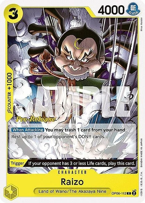 Carte One Piece anglaise OP06-112 Raizo