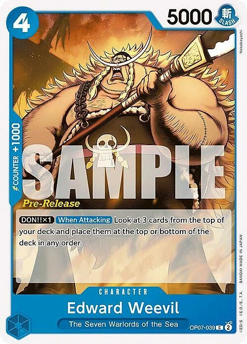 Carte One Piece anglaise OP07-039 Edward Weevil