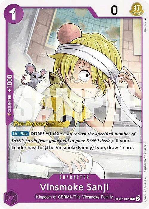 Carte One Piece anglaise OP07-061 Vinsmoke Sanji