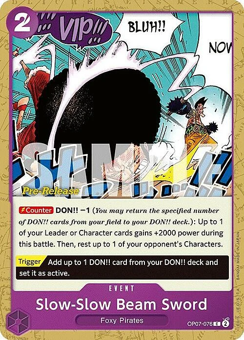 Carte One Piece anglaise OP07-076 Slow-Slow Beam Sword