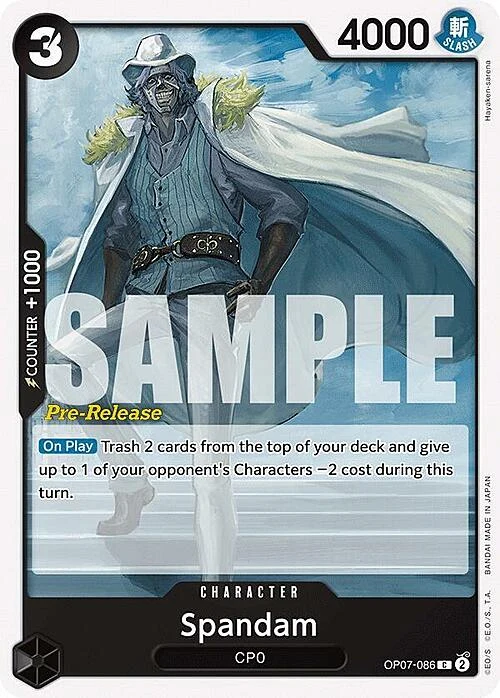 Carte One Piece anglaise OP07-086 Spandam