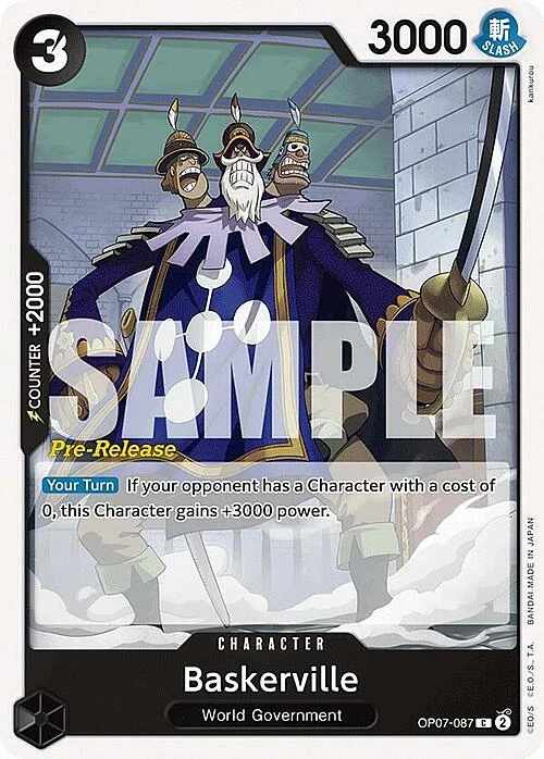 Carte One Piece anglaise OP07-087 Baskerville