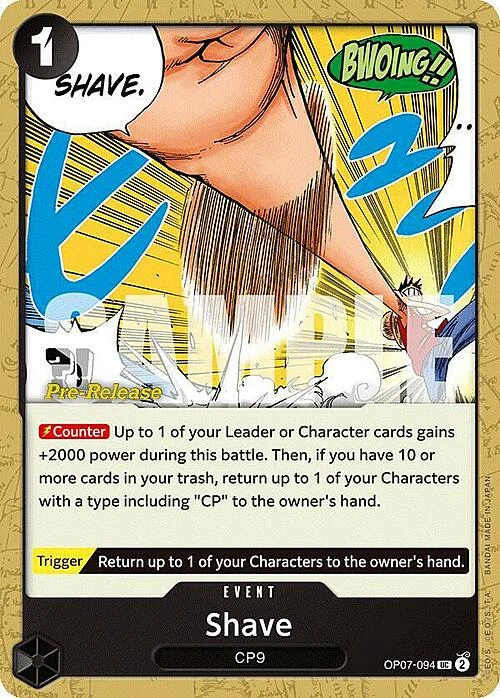 Carte One Piece anglaise OP07-094 Shave