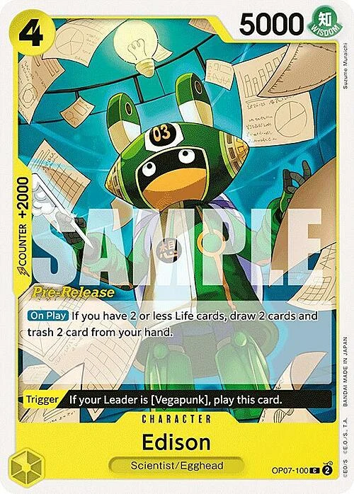 Carte One Piece anglaise OP07-100 Edison