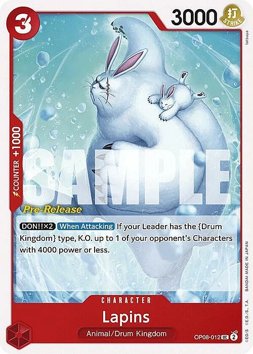 Carte One Piece anglaise OP08-012 Lapins
