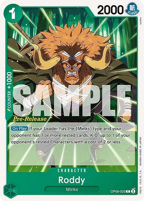 Carte One Piece anglaise OP08-033 Roddy