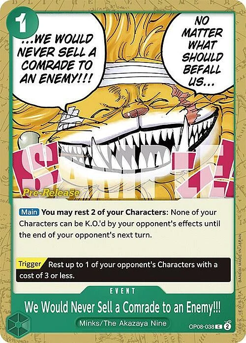 Carte One Piece anglaise OP08-038 We Would Never Sell a Comrade to an Enemy!!!