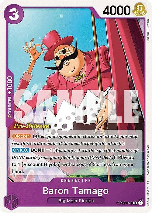 Carte One Piece anglaise OP08-070 Baron Tamago