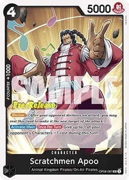 Carte One Piece anglaise OP08-087 Scratchmen Apoo