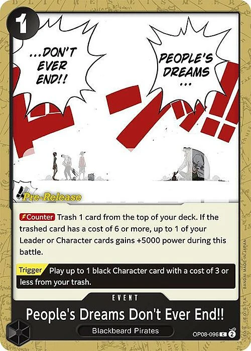Carte One Piece anglaise OP08-096 People's Dreams Don't Ever End!!