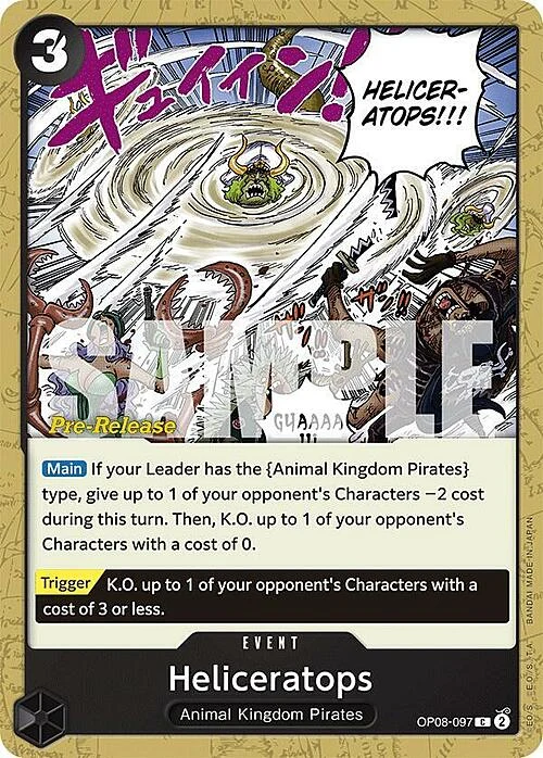 Carte One Piece anglaise OP08-097 Heliceratops