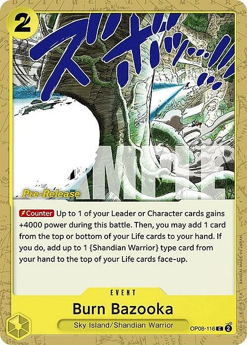 Carte One Piece anglaise OP08-116 Burn Bazooka