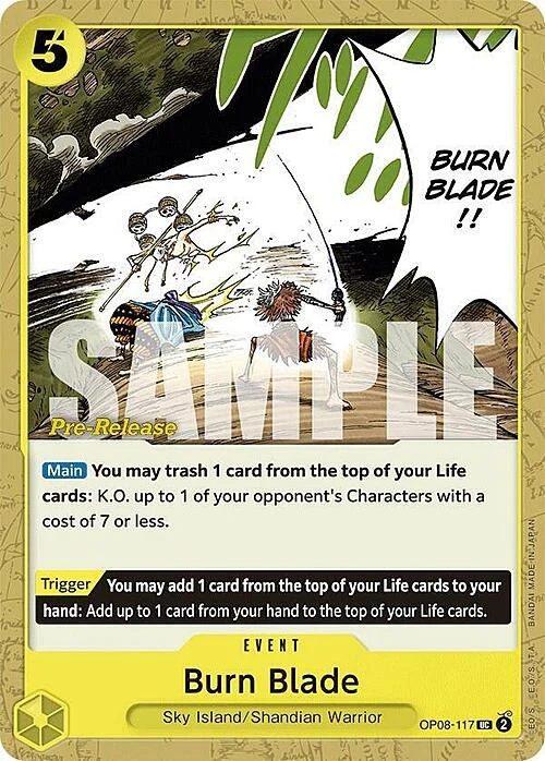 Carte One Piece anglaise OP08-117 Burn Blade