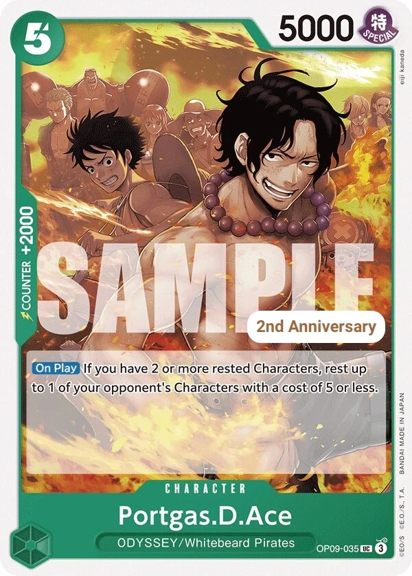 Carte One Piece anglaise Portgas.D.Ace OP09-035 UC