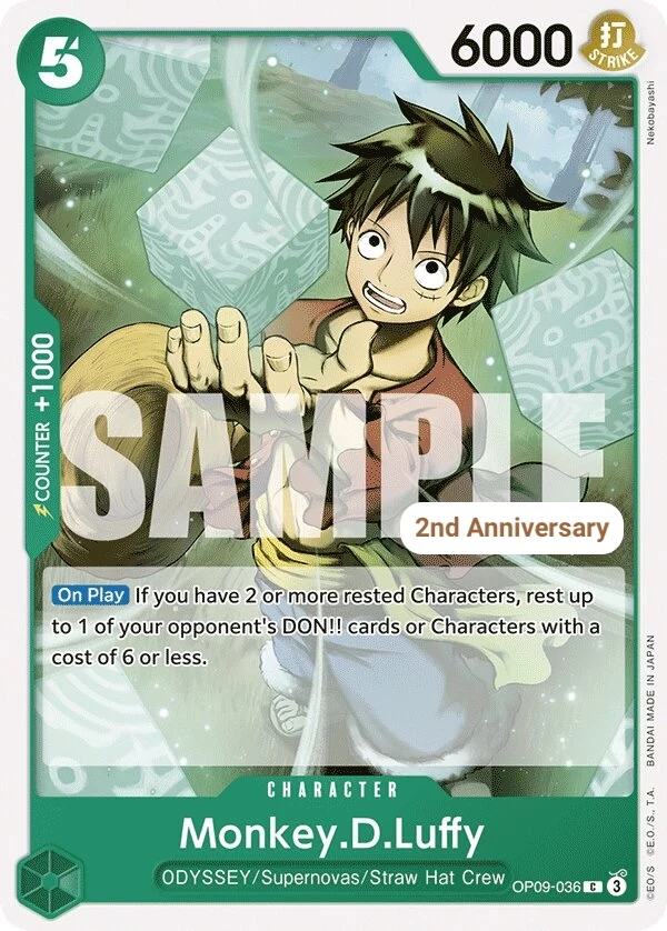 Carte One Piece anglaise Monkey.D.Luffy OP09-036 C