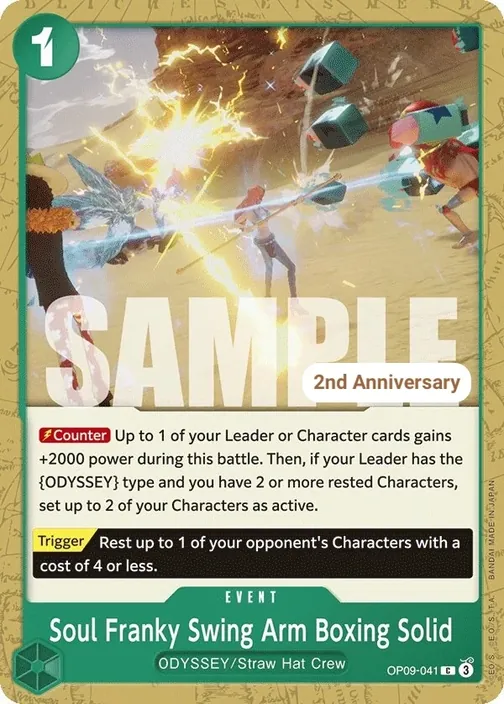 Carte One Piece anglaise OP09-041 Soul Franky Swing Arm Boxing Solid
