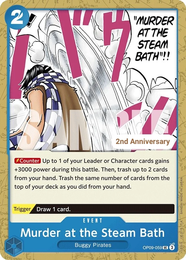 Carte One Piece anglaise Murder at the Steam Bath OP09-059 UC