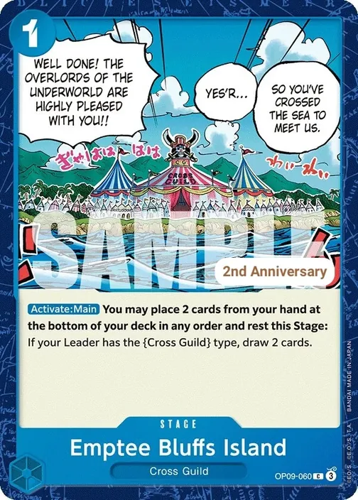 Carte One Piece anglaise OP09-060 Emptee Bluffs Island