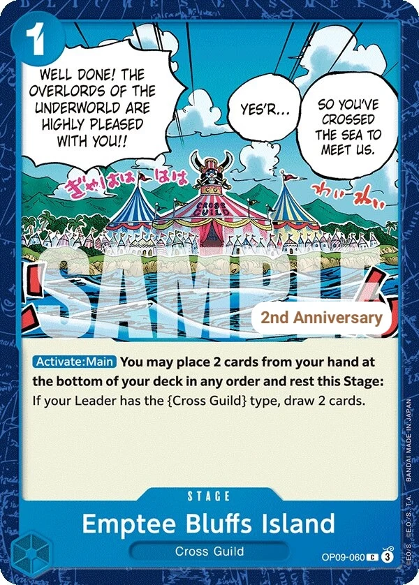 Carte One Piece anglaise Emptee Bluffs Island OP09-060 C