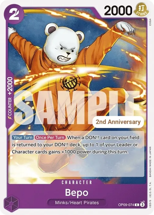 Carte One Piece anglaise OP09-074 Bepo