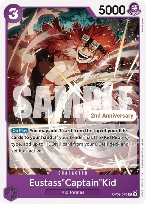 Carte One Piece anglaise OP09-075 Eustass"Captain"Kid