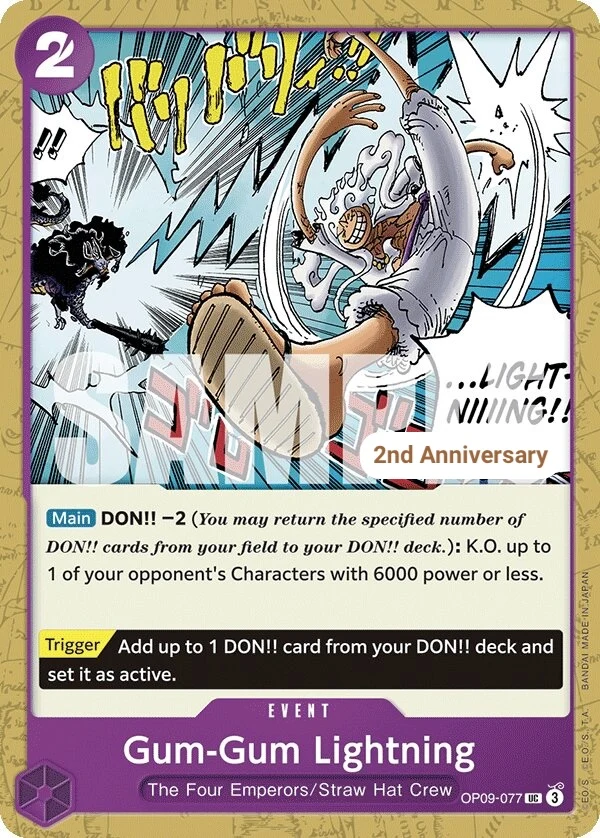 Carte One Piece anglaise Gum-Gum Lightning OP09-077 UC