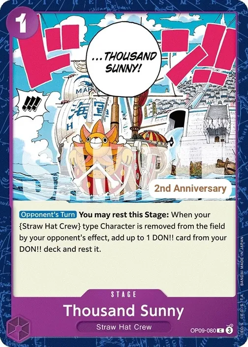 Carte One Piece anglaise OP09-080 Thousand Sunny