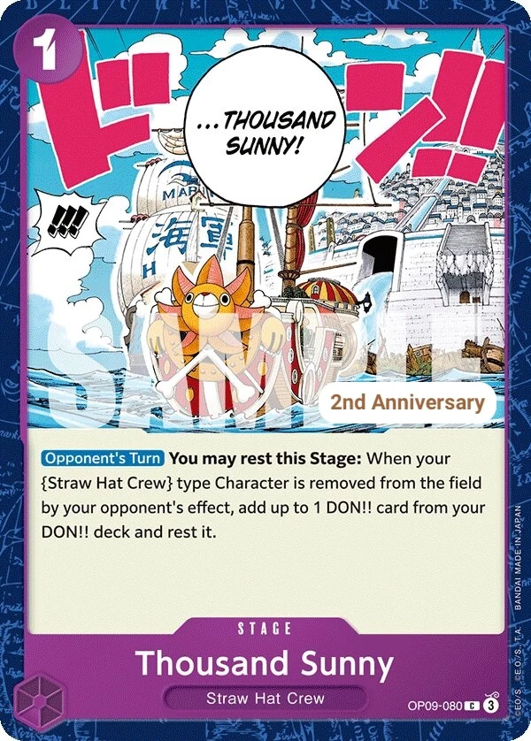 Carte One Piece anglaise Thousand Sunny OP09-080 C