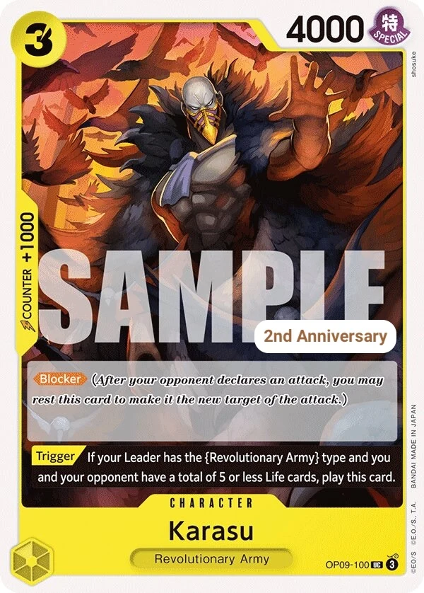 Carte One Piece anglaise Karasu OP09-100 UC