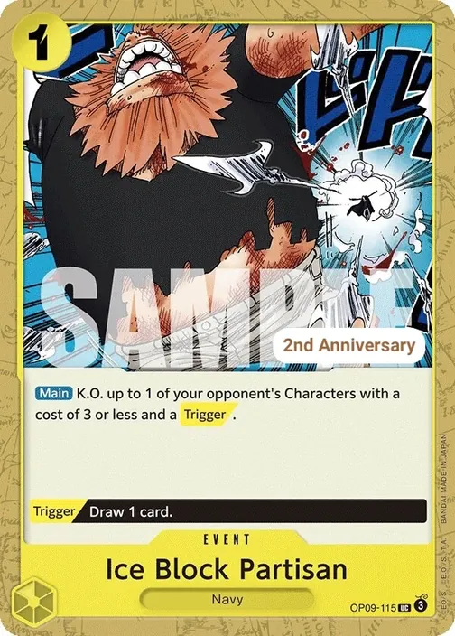 Carte One Piece anglaise OP09-115 Ice Block Partisan