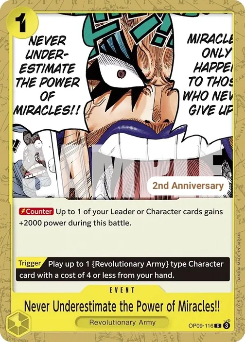 Carte One Piece anglaise OP09-116 Never Underestimate the Power of Miracles!!